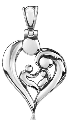 Produktbild von MATERIA by Matthias Damen Anhänger Silber 925 Mutter mit Kind Baby Familie Herz antik inkl. Schmuck Box KA-344