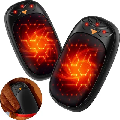 Produktbild von Wiederaufladbarer Mini-Handwärmer, 1800mAh Akku magnetisch Taschenwärmer,, 3 Sek. Schnellaufheizung, dual Akku, 5W
