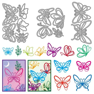 Productafbeelding van Metaalstansjablonen, vlinder - Met abstracte lijnen - Geschikt voor scrapbooking en knutselkaarten - 1 stuk