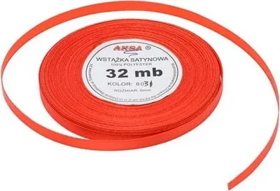 Produktbild von Satinband zum Verpacken von Geschenken, dekorativ, 12 mm, rot, 32 m