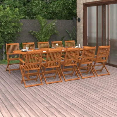 Produktbild von ZMH 11-tlg. Garten-Essgruppe 280x90x75 cm Massivholz Akazie
