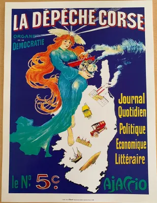Image de La Dépêche Corse / Ajaccio - 30x40cm Affiche Poster