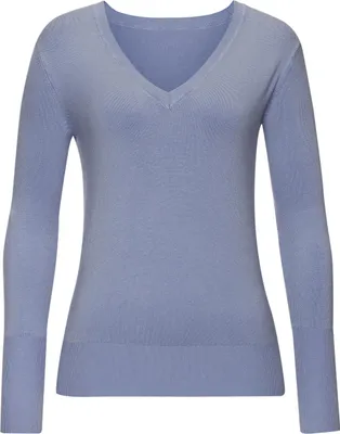 Produktbild von VIVANCE V-Ausschnitt-Pullover hellblau Größe 36/38