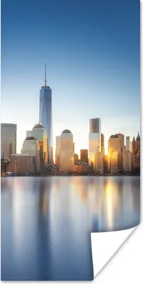 Produktbild von MuchoWow® Poster New York - Skyline - Spiegelung 60x120 cm - Wandschmuck
