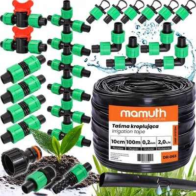 Produktbild von Súprava kvapkacej hadice 100m 10cm 2l/h kvapkacia páska zavlažovacia spojka T-kus