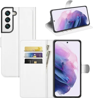 Produktbild von König Design Hülle kompatibel mit Samsung Galaxy S22 5G Kunstleder Handyhülle - Handy Case Weiß