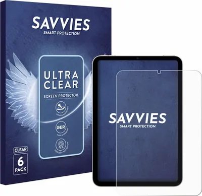 Produktbild von 6x Für Apple iPad Mini 7 2024 Schutzfolie Savvies Displayschutz Display Schutz Folie Klar Transparent