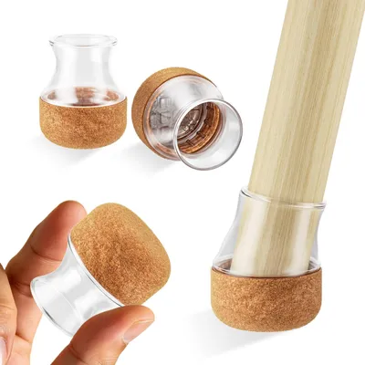 Image de Protège-pieds de chaise en silicone avec feutre, lot de 24, de 12 à 16 mm, pour meubles