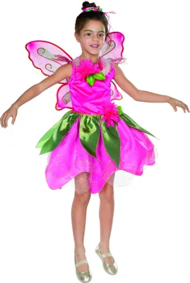Produktbild von Waldfee Kleid mit Flügeln pink Elfe, Groesse:140