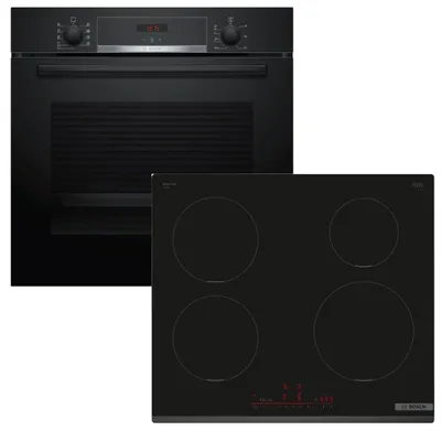 Produktbild von Herdset Bosch Backofen EcoClean mit Induktionskochfeld PowerBoost - autark, 60 cm