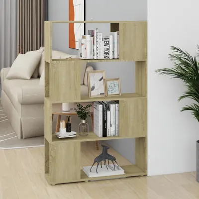 Image de Maison Exclusive - Bibliothèque séparateur de pièce Chêne Sonoma 80x24x124,5cm Matériau dérivé du bois