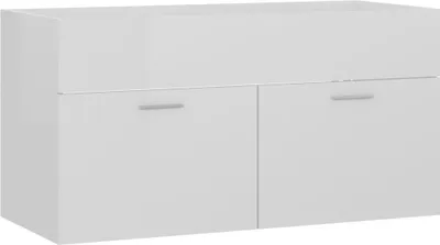 Produktbild von Waschbeckenunterschrank Hochglanz-Weiß 90x38,5x46cm