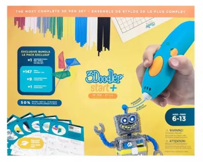 Obrázek produktu pro 3Doodler Start Plus Costc komplektas rozszerzony, Kompostovatelný plast, 0,77 mm, Extruze z taveniny (HME), 65 °C, 6 rok/roky, Čína