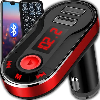 Produktbild von FM Transmitter Bluetooth für Auto Radio Adapter Auto Ladegerät KFZ Empfänger USB 2.1A Anschluss Fernbedienung im Lieferumfang enthalten Retoo
