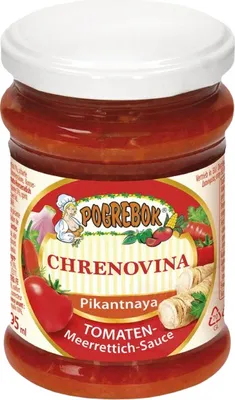 Produktbild von Sauce Pogrebok | Chrenovina | Pikante Tomaten-Meerrettich-Sauce | 295 ml Glas