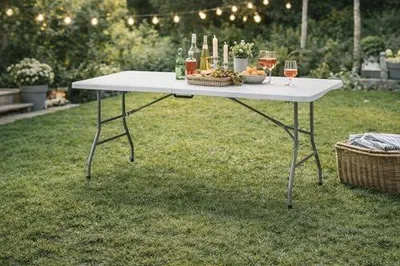 Produktbild von Klappbarer Bierzelttisch San Remo, grau, aus Kunststoff, 180x74x74 cm