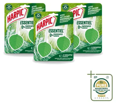 Productafbeelding van 3 x Harpic Eco toiletblokjes - Eucalyptus - met natuurlijke etherische oliën - voordeelverpakking - 3 stuks