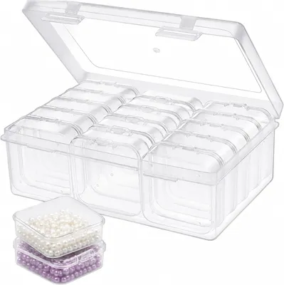 Imagen del producto de Cajas de almacenamiento con tapa, 15 unidades, para piezas pequeñas y joyería, organizadores