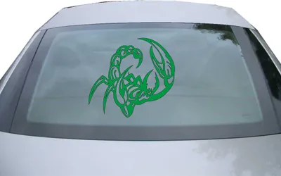 Produktbild von Indigos UG - Aufkleber Heckscheibe & Motorklappe DE2475 - grün - 600x553 mm - Skorpion - Auto Scheiben Fenster Heckklappe Tuning Racing JDM - Die cut