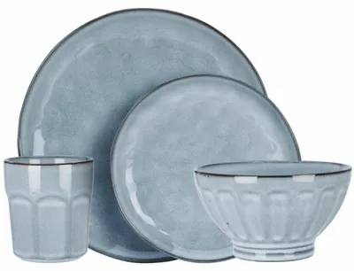 Immagine prodotto di HOWHOMELY | Servizio da tavola - Set di piatti - Set da 16 pezzi - blu - Servizio da pranzo - per la cucina - Tavola - Decorativo