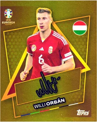 A trading card featuring a soccer player, Willi Orban, for UEFA EURO 2024.