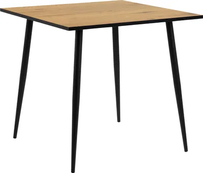 Zdjęcie produktu dla Esstisch >Wilma< in Wildeiche, schwarz, MDF, Stahl - 80x75x80cm (BxHxT)