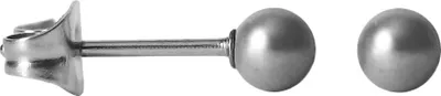 Produktbild von Chirurgenstahl Ohrstecker mit synthetischer Perle Größe - 6 mm Farbe - Schwarz