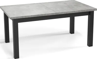 Produktbild von Moderner Rechteckiger Ausziehbarer Esstisch - Platzsparend - Schwarze Holzbeine - 160 bis 240 cm - Hergestellt in EU - 160 x 90 cm - Grau Beton