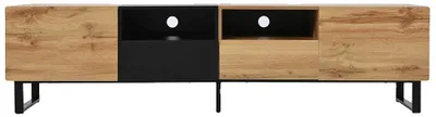 Image de Meuble TV, grand espace de rangement, design moderne, naturel