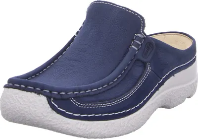 Produktbild von Wolky Clog Roll Slide 0620211-820, Antique Nubukleder, Blau-Denim, Fußbett zum Wechseln 42