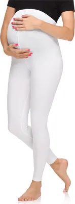 Image de Leggings de grossesse longs pour femmes Merry Style en viscose MS10-297 (blanc, M)