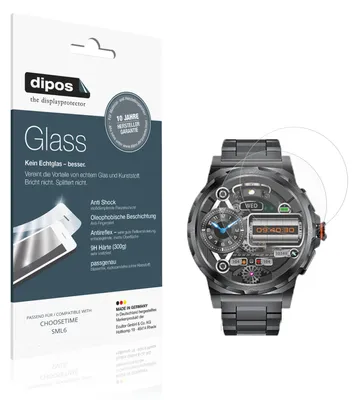 Produktbild von 2x Schutzfolie für CHOOSETIME SML6 matt - Anti-Shock 9H Folie dipos Glass Kunststoffglas
