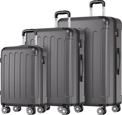 Produktbild von TRVLMORE Kofferset - 3-teilig - 38L Handgepäck + 70L und 110L Aufgabegepäck - Leichtgewicht - Trolley - Reisekoffer Set - Dunkelgrau