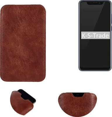 Produktbild von K-S-Trade Schutzhülle Handyhülle kompatibel mit ZTE Axon 9 Pro Handytasche Kunstleder Sleeve in braun