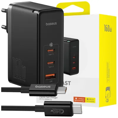 Obrázek produktu pro Nabíječka Baseus GaN5 Pro 160 W, 2x USB-C, černá P10110825113-00