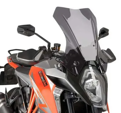 Zdjęcie produktu dla Przednia szyba turystyczna PUIG 8913F pasująca do KTM 1290 SUPERDUKE GT, mocno przyciemniana