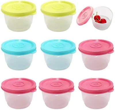 Zdjęcie produktu dla 12 sztuk małych plastikowych miseczek z pokrywkami, pojemność 160 ml, przezroczyste, nadające się do mikrofalówki