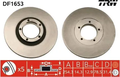 Produktbild von TRW Bremsscheiben (2 Stück) Vorderachse DF1653