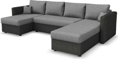 Produktbild von Vitalispa Sofa U Form , 290 cm, Anthrazit/Schwarz
