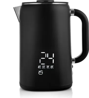 Produktbild von Lehmann Wasserkocher 1,7 L mit Temperaturregelung 45-100 °C, Edelstahl Wasserkessel mit Warmhaltefunktion und Touchpanel, mattes Schwarz