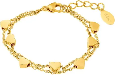 Produktbild von Kinder Armband Herzen von s.Oliver aus Edelstahl, IP Gold