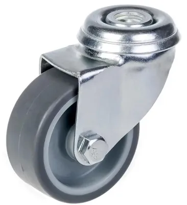 Image de 50mm 2" castor grey rubber tyre, swivel, 40kg capacity