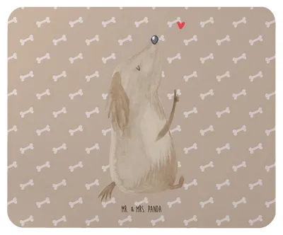 Produktbild von Mr. & Mrs. Panda Mousepad Hund Liebe - Hundeglück - Geschenk, Herz, pc mausunterlage, Mouse Pad, Sprüche, computer, mauspad laptop, Hunde