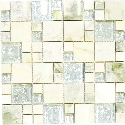 Produktbild von Glasmosaik XCM MC639 grau/beige 30x30 cm