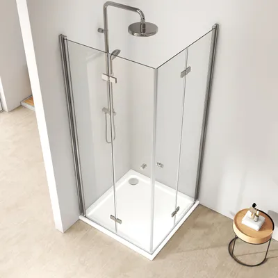 Produktbild von EMKE kabina prysznicowa 90x90x185cm wejście narożne kabina prysznicowa drzwi składane kabina prysznicowa nano szkło bezpieczne ścianka składana