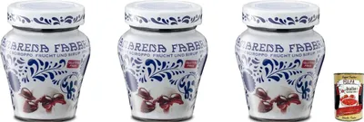 Produktbild von Fabbri Amarena Kirschen in Sirup, 230g, 3er-Pack, Glutenfrei, Dekoratives Glas, + Italian Gourmet polpa 400g