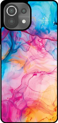 Produktbild von Smartphonica Telefon Fall geeignet für Xiaomi 11 Lite mit Regenbogen Acryl Marmor Print - TPU Backcover Fall Regenbogen Acryl Marmor Design