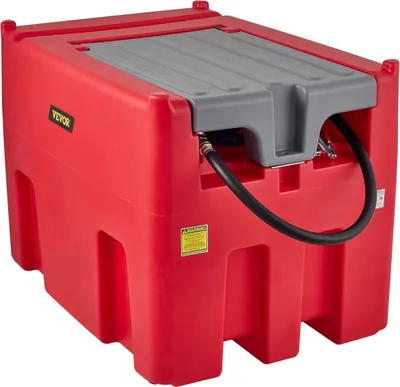 Immagine prodotto di Serbatoio diesel portatile, capacità 116 galloni e portata 10 GPM, serbatoio carburante diesel con pompa di trasferimento elettrica 12 V e tubo in gomma da 13,1 piedi, serbatoio di trasferimento diesel in PE per un facile trasporto del carburante, rosso