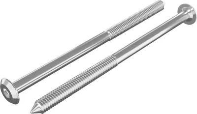 Immagine prodotto di vidaXL Viti per mobili 2 pezzi argento M6 x 100 mm acciaio