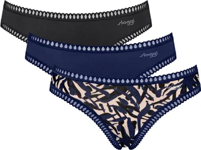 Produktbild von Sloggi Damen Slips, 3er Pack - GO Crush Mini C3P, Unterhose, Stretch-Baumwolle Blau 2XL